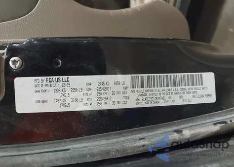 2016 Chrysler Town & Country Touring from USA, damaged, VIN 2C4RC1BG1GR247431